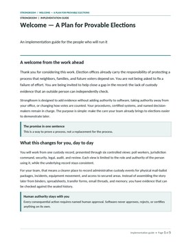 First page of the implementation guide
