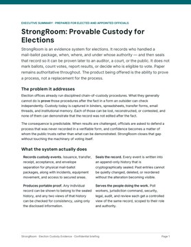 First page of the executive summary
